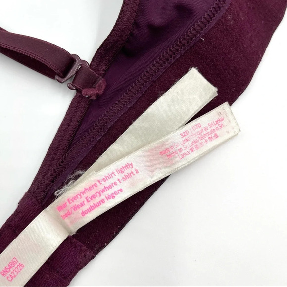 Victorias Secret PINK purple wear everywhere t-shirt lightly lined bra 32D - Picture 5 of 6